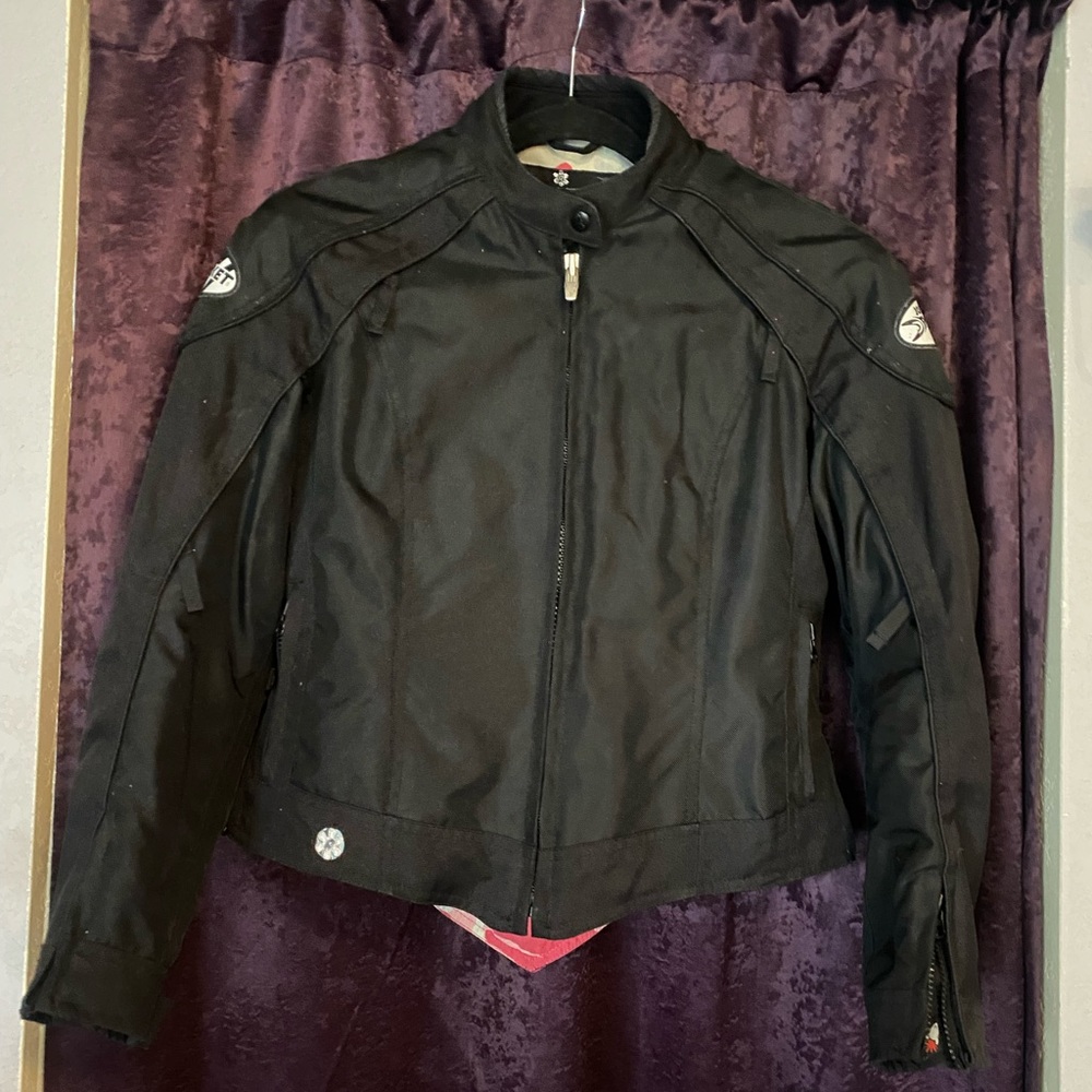 Black Pink Camo Joe Rocket riding motorcycle jacket Armored Tyvek fitted Medium